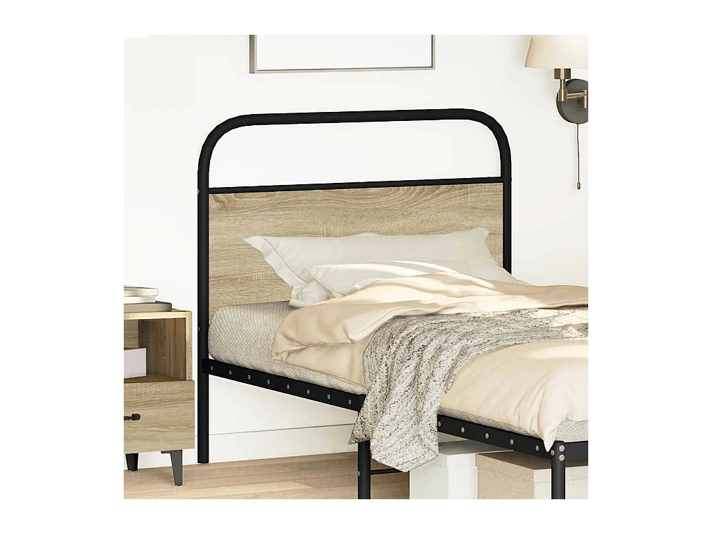 Tête de lit chêne sonoma 100 cm acier et bois d'ingénierie