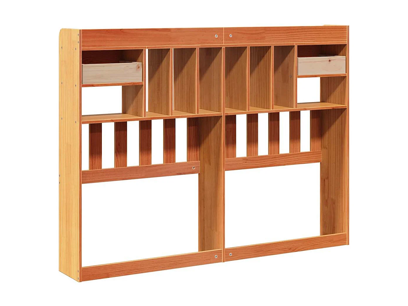 Cabecero de cama almacenaje madera maciza pino marrón 150 cm