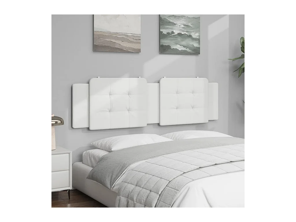 Tête de lit blanc 183 cm similicuir