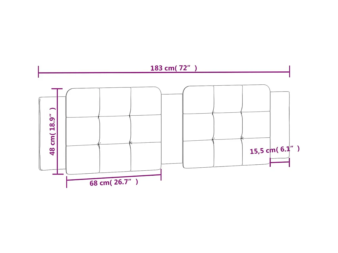 Tête de lit blanc 183 cm similicuir