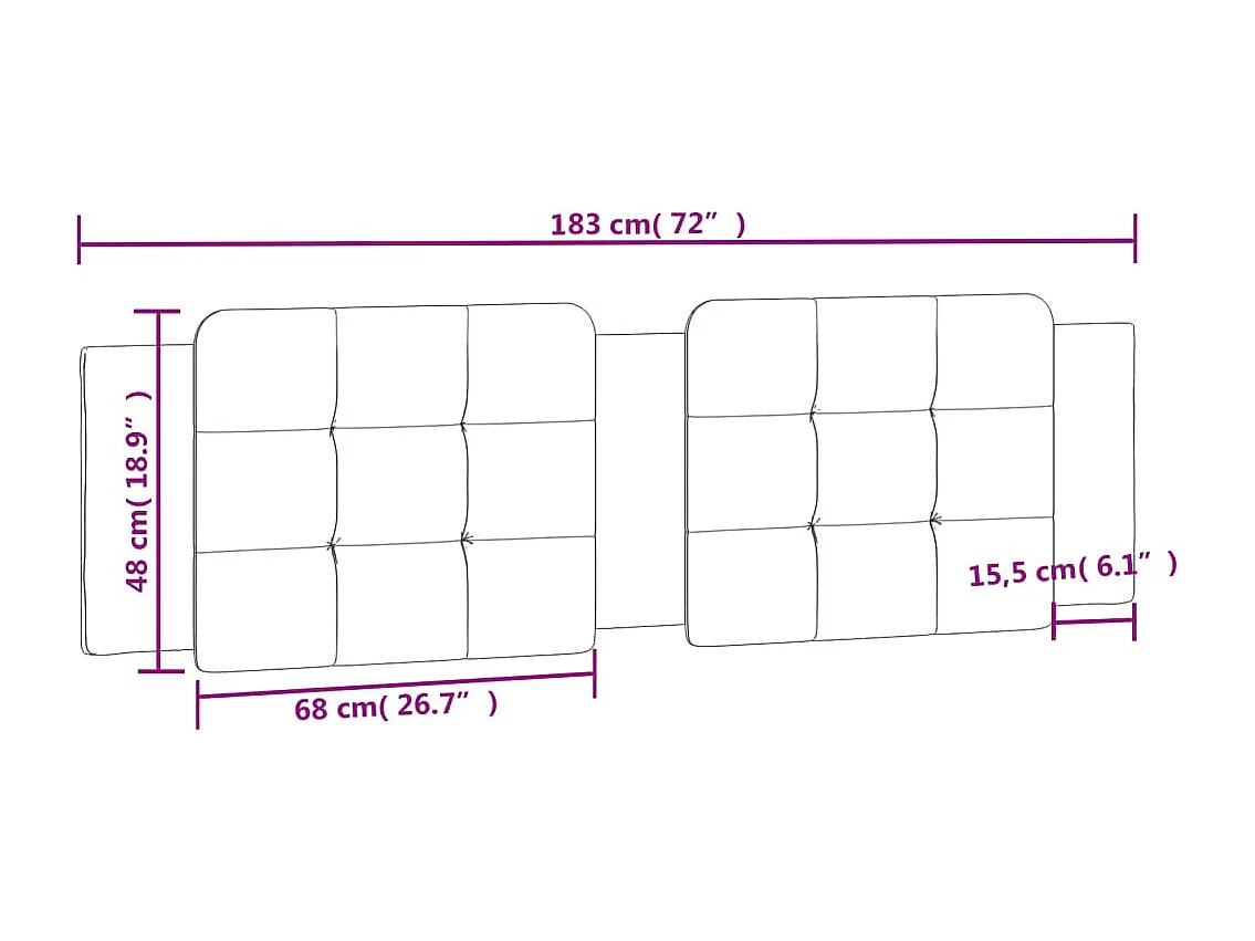 Tête de lit blanc 183 cm similicuir