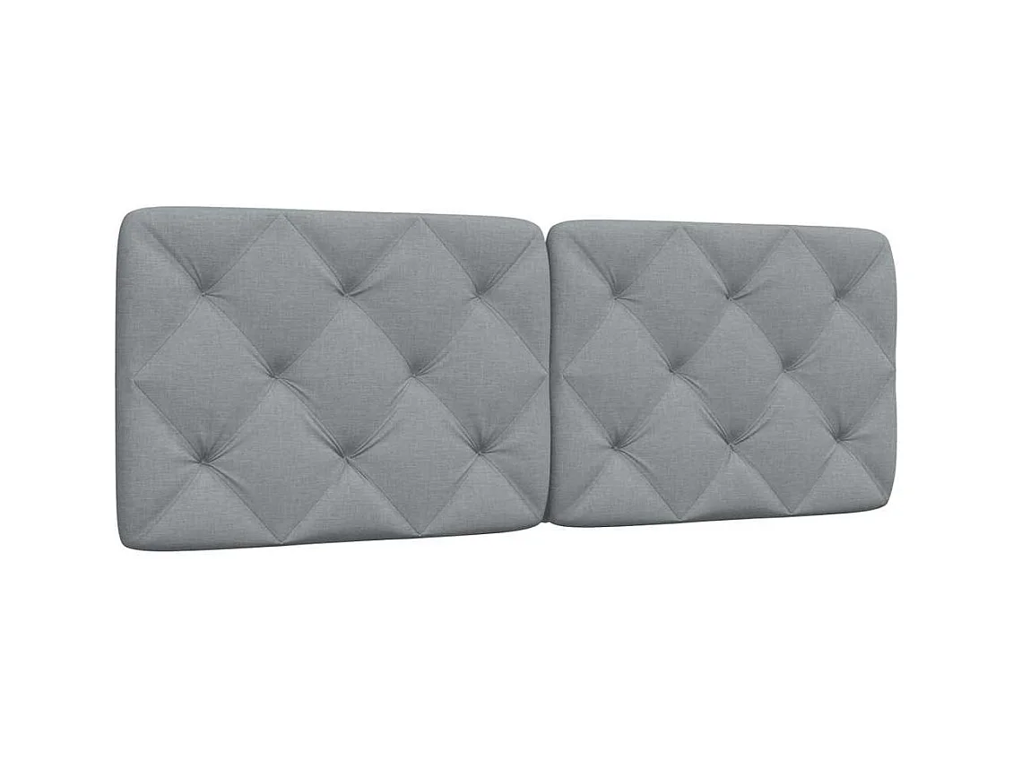 Cabecero de cama acolchado tela gris claro 120 cm