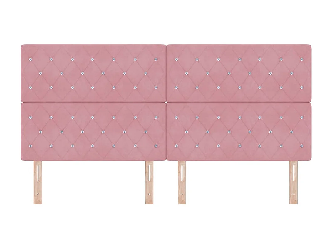 Tête de Lit en Velours Argyle Rose 200 cm Velours