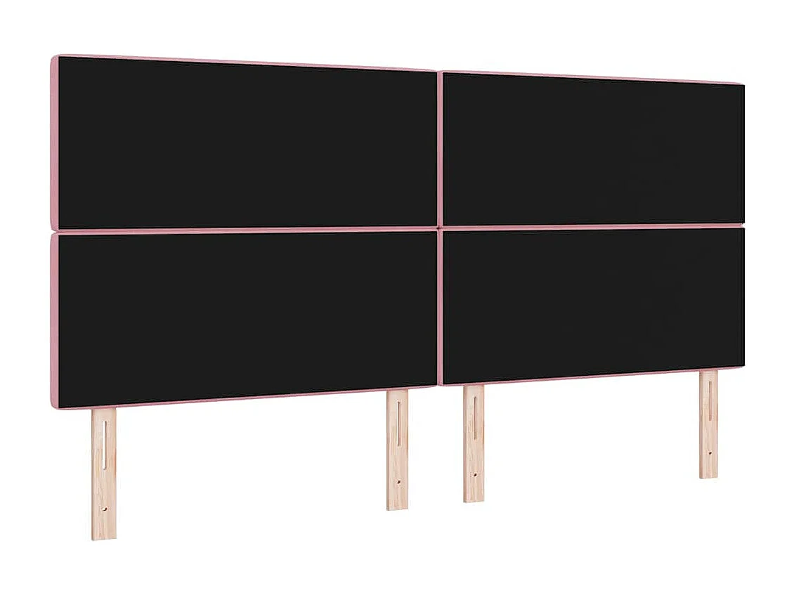 Tête de Lit en Velours Argyle Rose 200 cm Velours