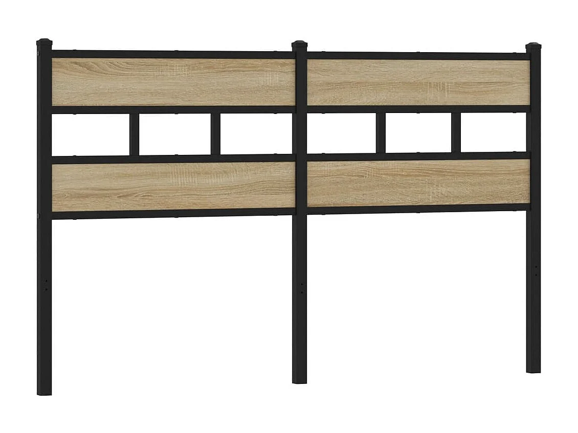 Tête de lit chêne sonoma 135 cm fer et bois d’ingénierie
