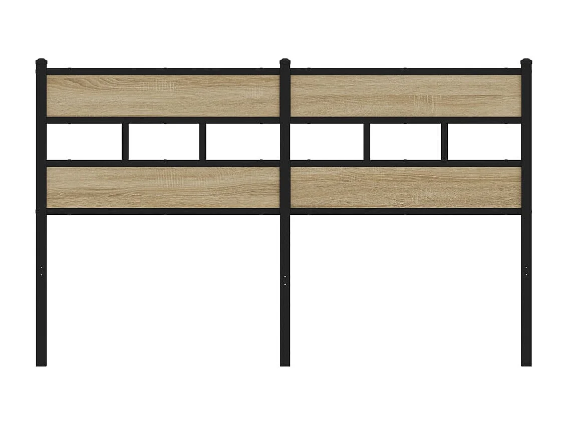 Tête de lit chêne sonoma 135 cm fer et bois d’ingénierie