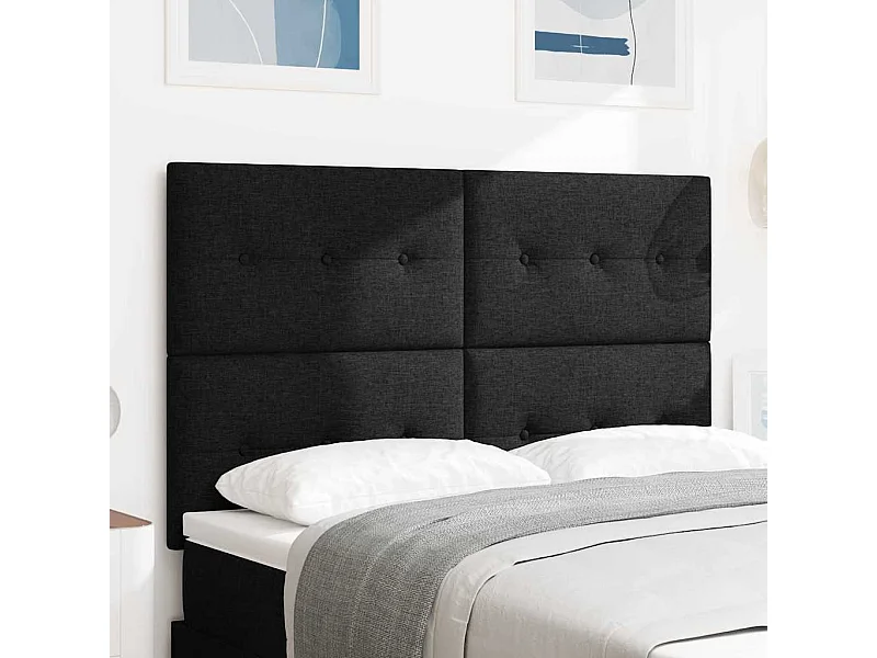 Tête de lit avec tête de lit Noir 140 cm tissu