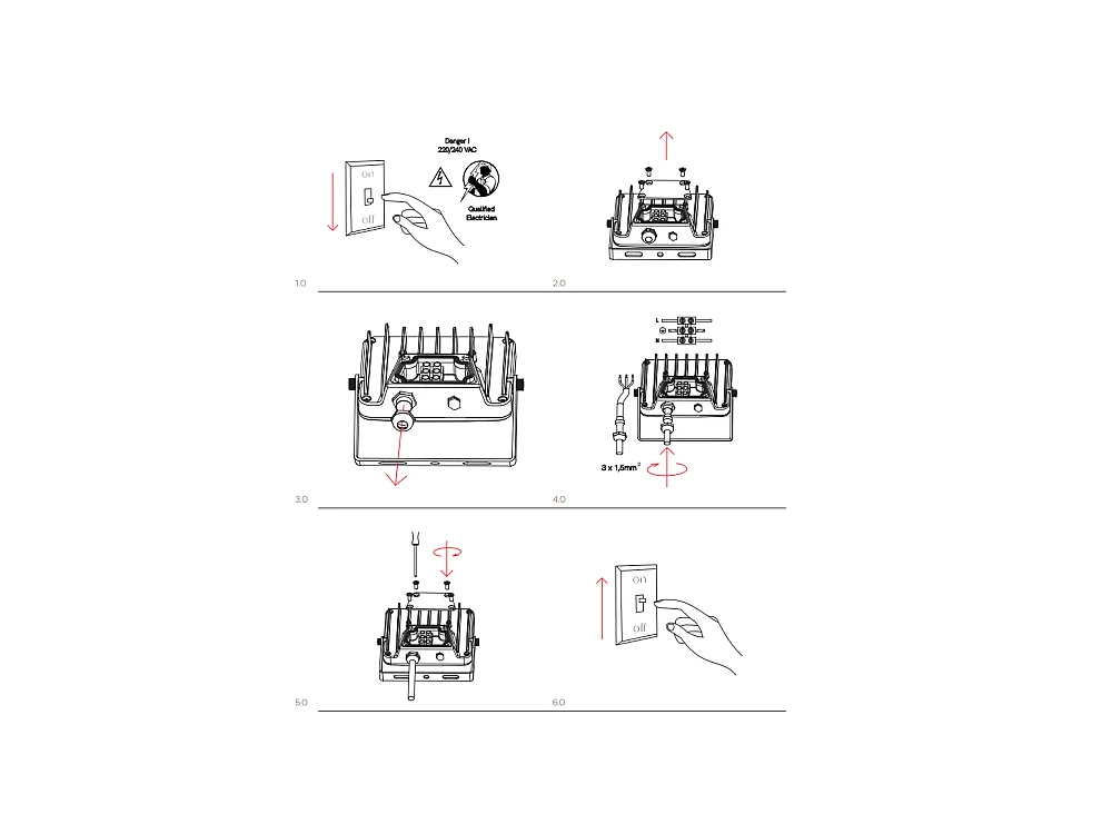 Projecteur LED d'extérieur Sky 20 W IP65 4000K Corten - 2 450 lm, aluminium, faisceau 110° Beneito Faure