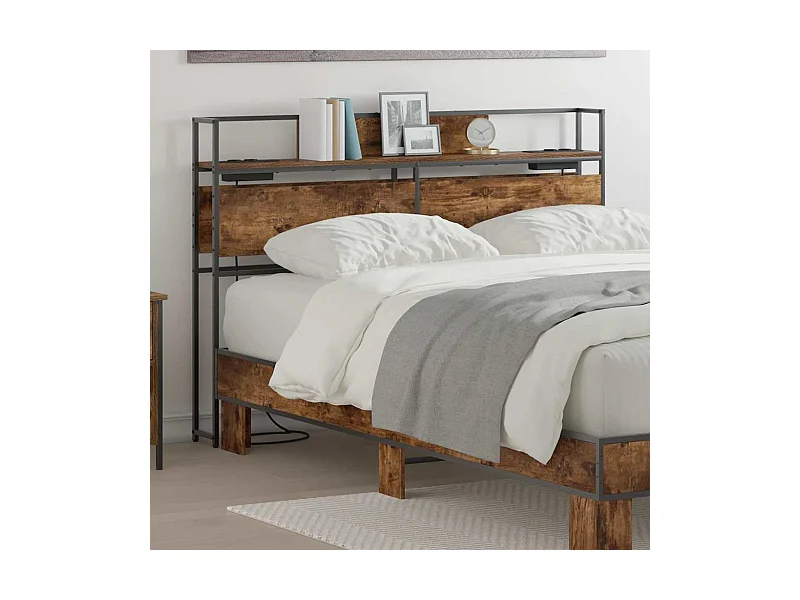 Tête de lit de rangement Chêne fumé 150 cm Bois d'ingénierie