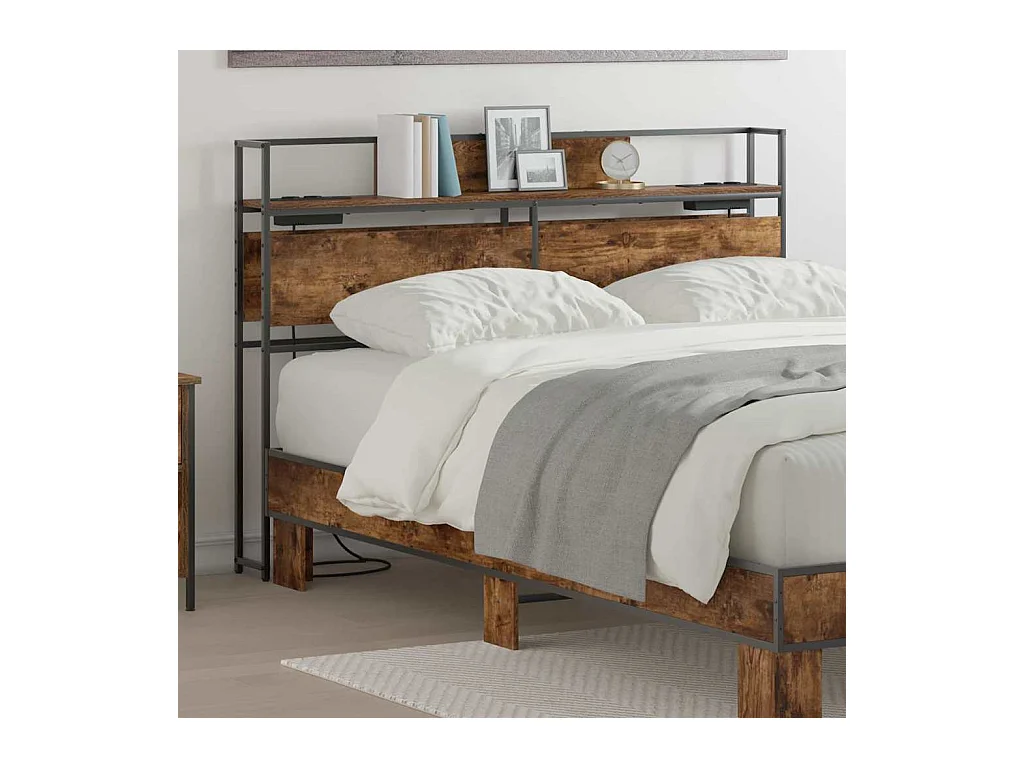 Tête de lit de rangement Chêne fumé 150 cm Bois d'ingénierie
