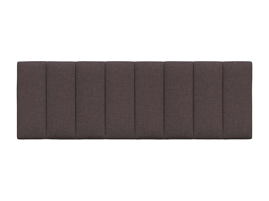 Cabecero de cama acolchado tela marrón oscuro 140 cm