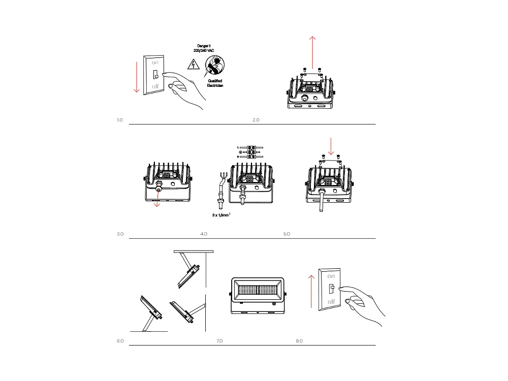 Projecteur LED d'extérieur Beneito & Faure Polaris 150 W CCT IP65 120° - 3000K/4000K/5 000 K - Blanc mat