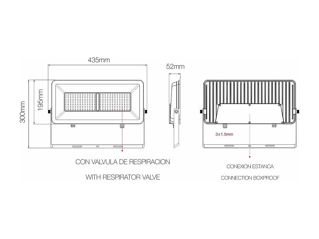 Beneito & Faure Polaris 150W CCT IP65 120° LED-Flutlicht für den Außenbereich - 3000K/4000K/5000K - Mattweiß