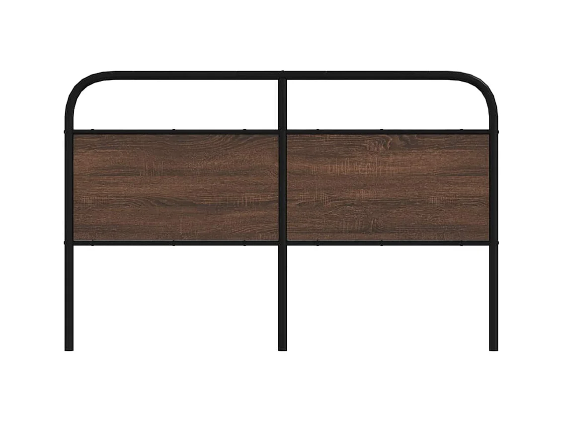 Hoofdbord 160 cm bewerkt hout en staal bruin eikenkleurig