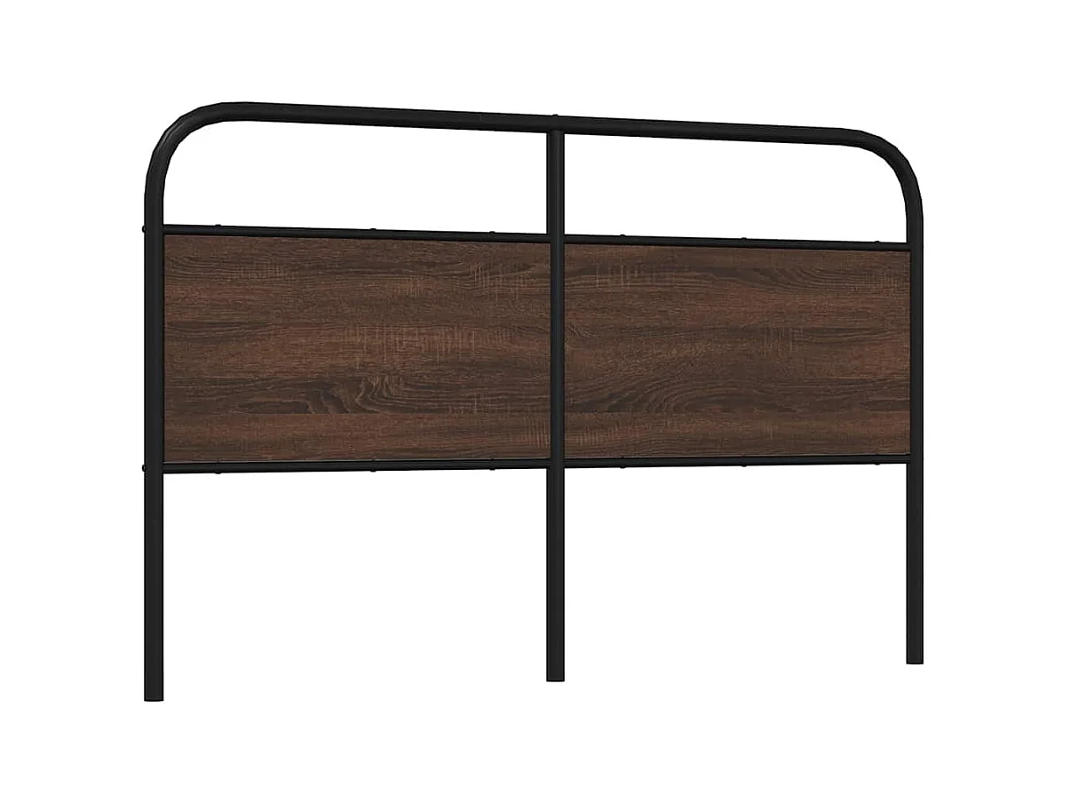 Hoofdbord 160 cm bewerkt hout en staal bruin eikenkleurig