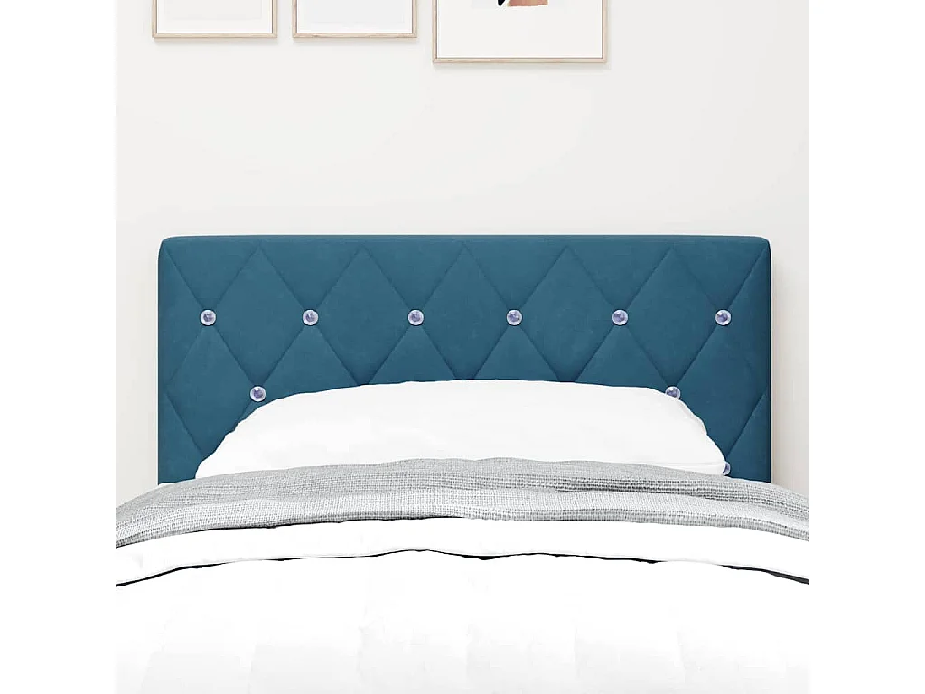 Tête de Lit en Velours Argyle Bleu foncé 80 cm Velours