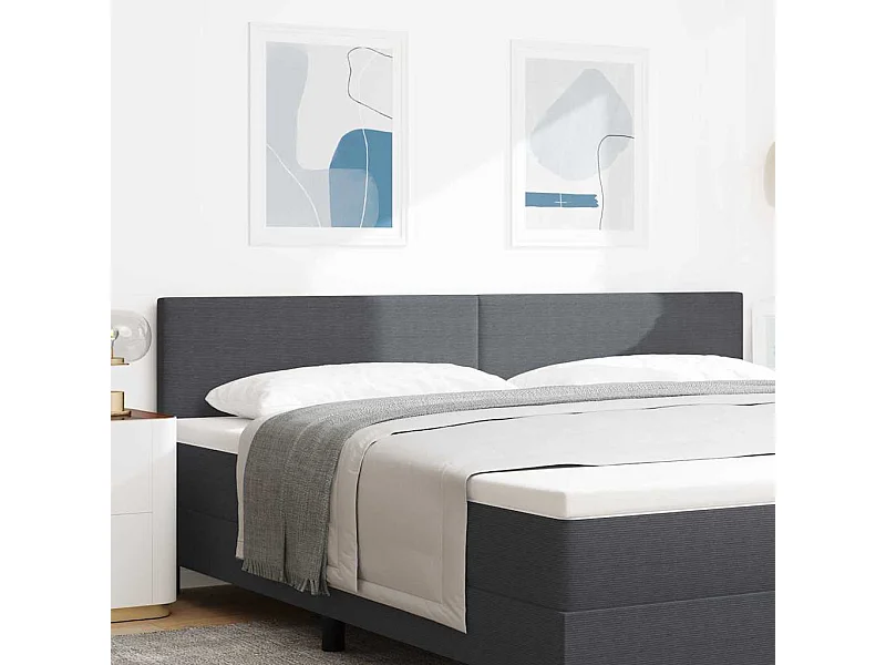 Tête de lit avec tête de lit Gris foncé 200 cm Tissu côtelé