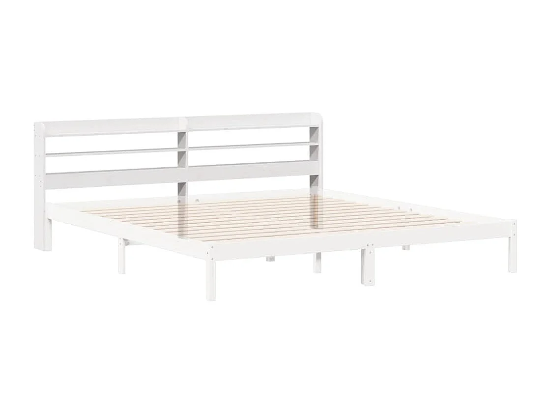 Hoofdbord met schappen 180 cm massief grenenhout wit