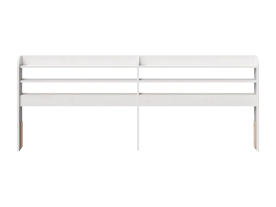 Tête de lit avec étagères blanc 180 cm bois massif de pin