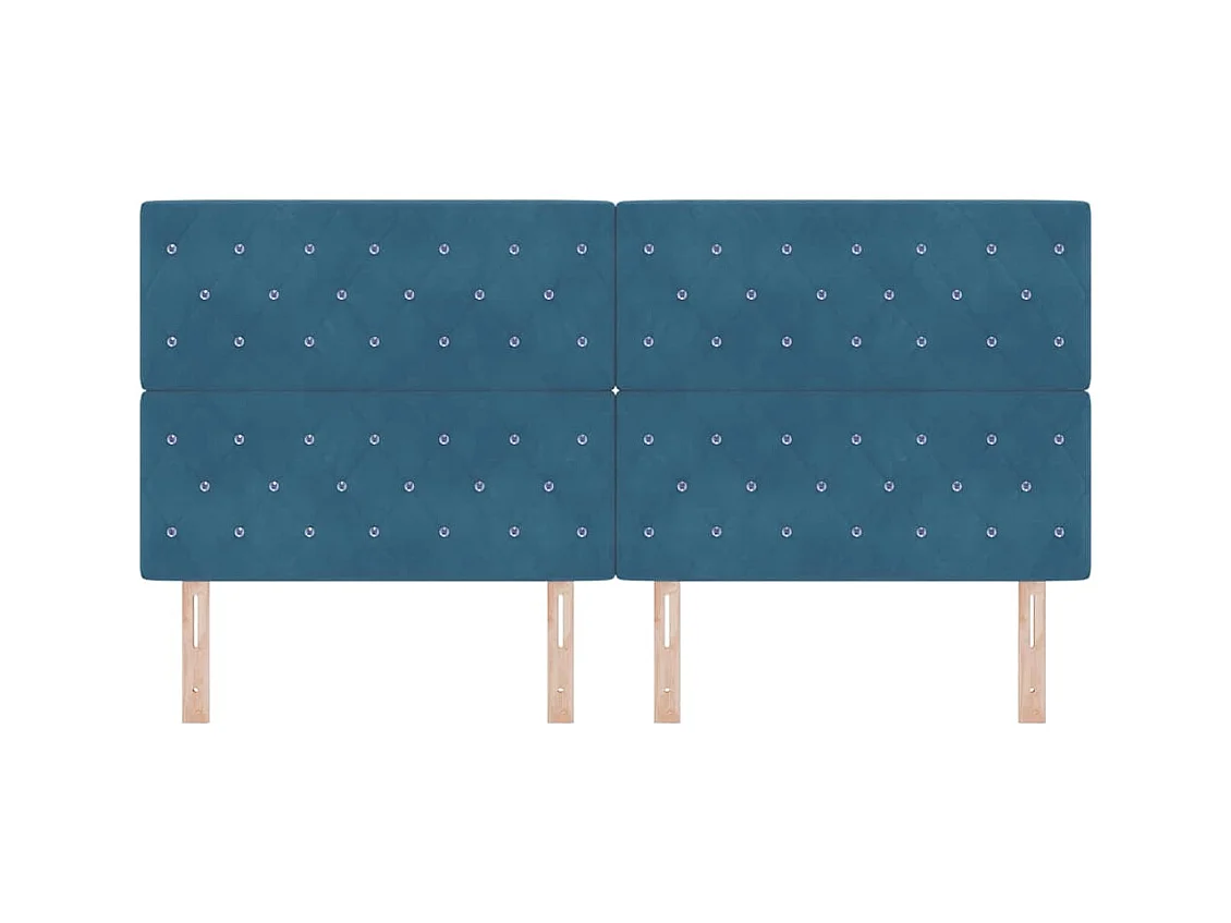 Tête de Lit en Velours Argyle Bleu foncé 200 cm Velours