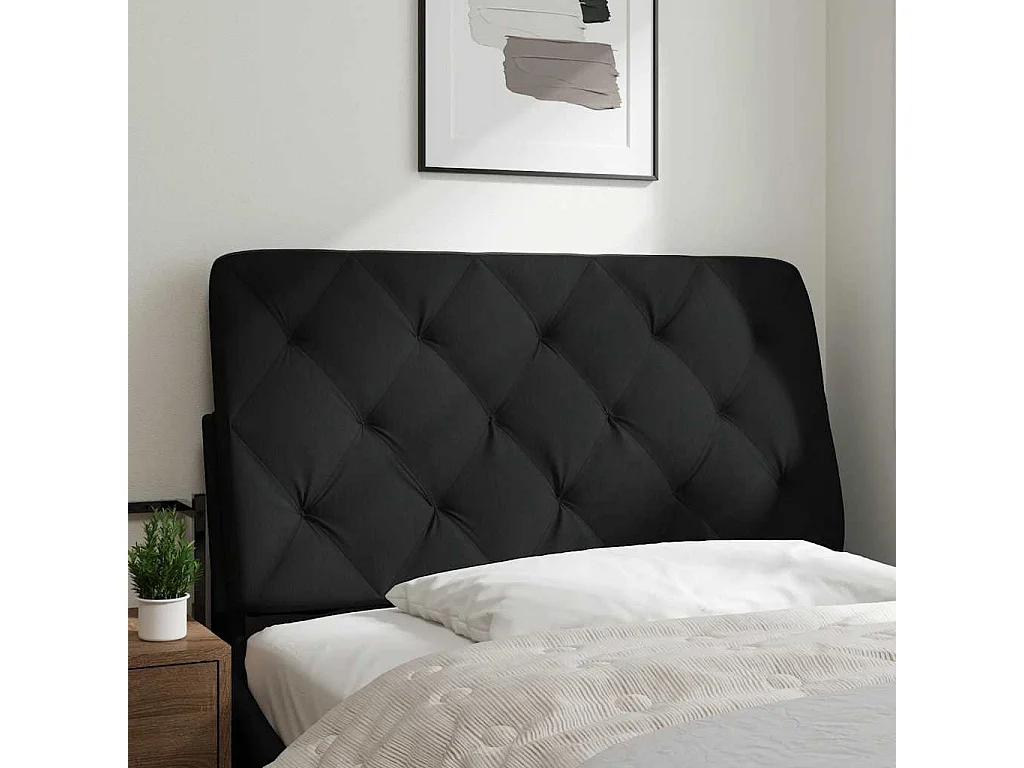 Hoofdbordkussen 100 cm stof zwart