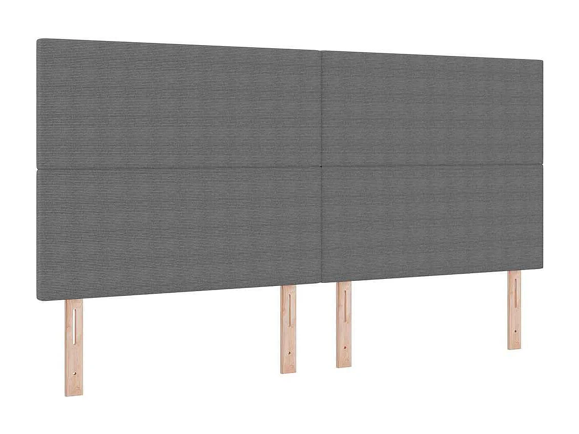 Tête de lit LED avec des lumières à LED Gris clair 200 cm tissu