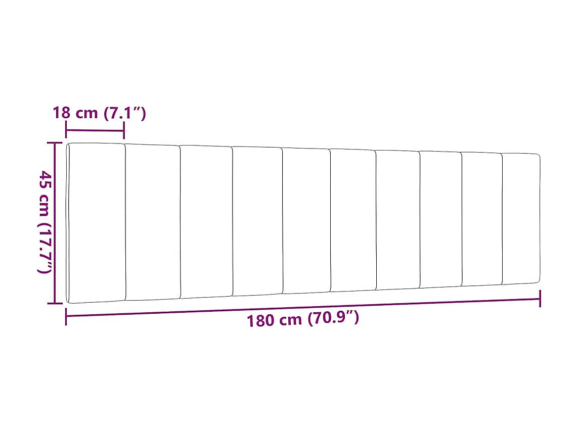 Hoofdbordkussen "Hanko" 180 cm stof donkerbruin