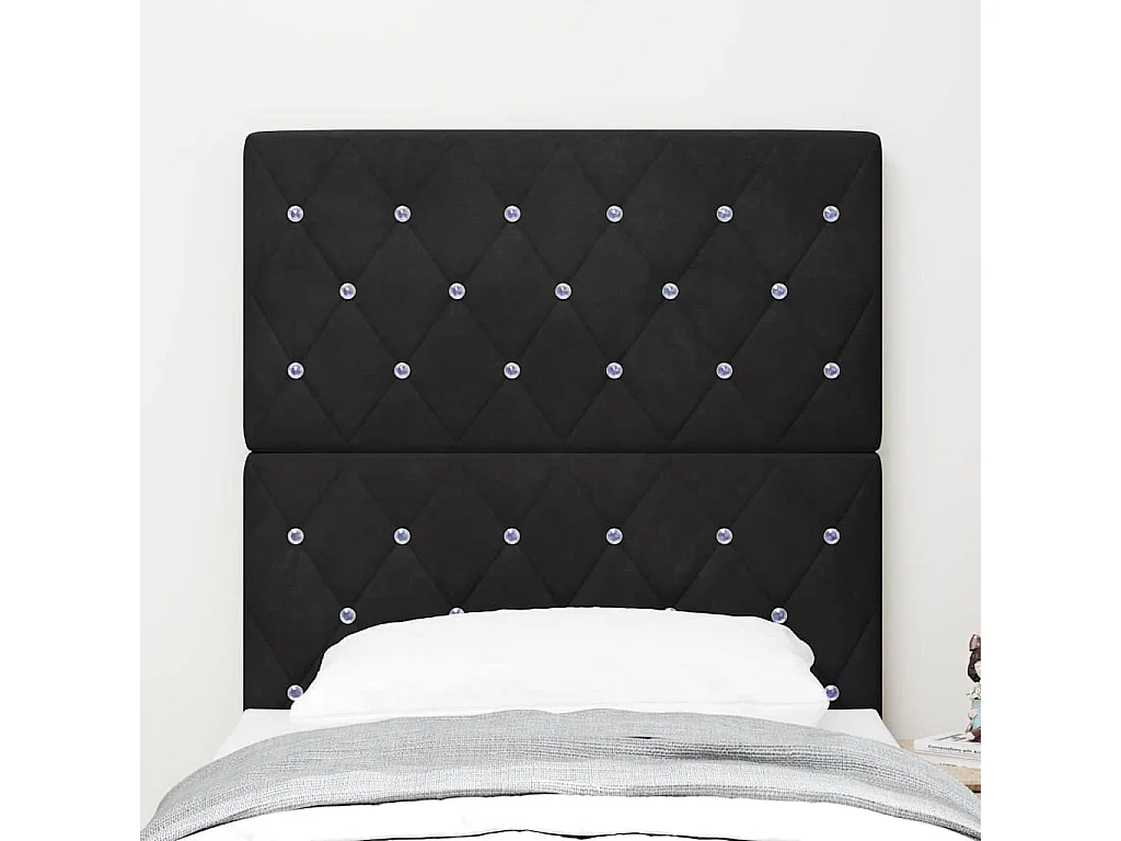 Tête de Lit en Velours Argyle Noir 80 cm Velours