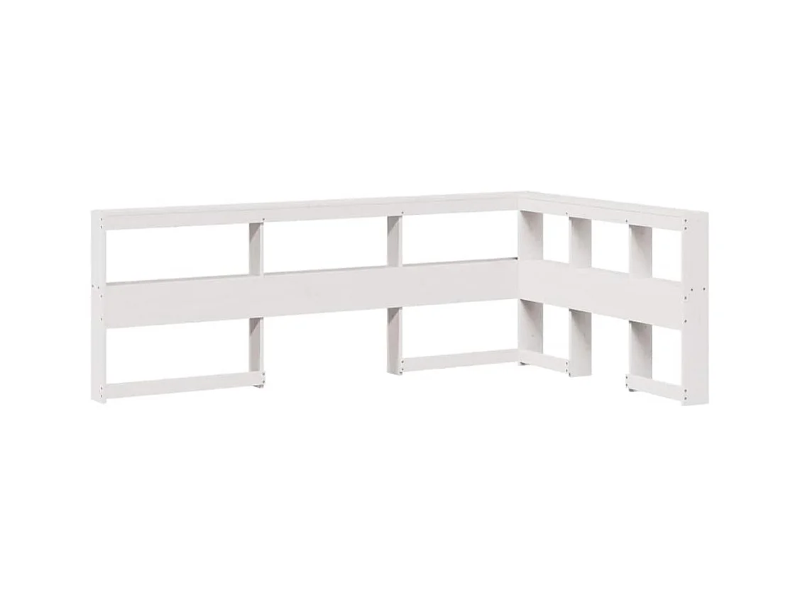 Boekenkast Hoofdeinde L-vormig 120 cm massief grenenhout wit