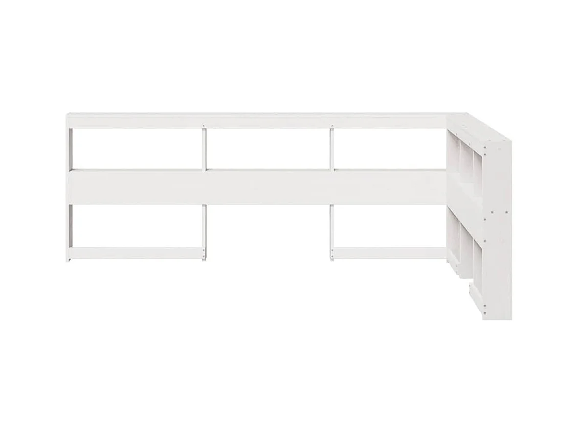 Boekenkast Hoofdeinde L-vormig 120 cm massief grenenhout wit