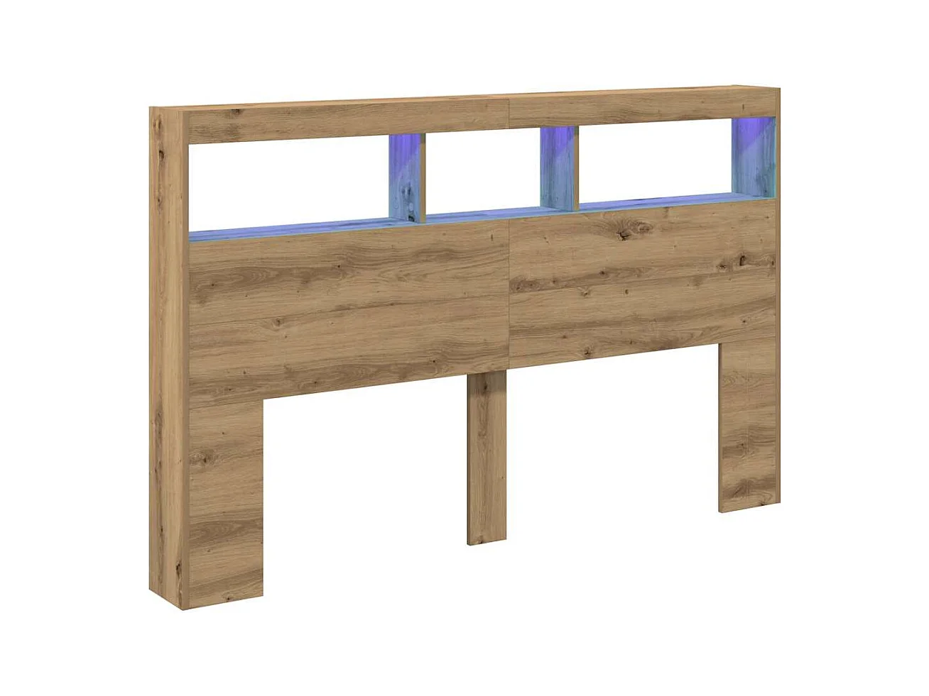 Armoire tête de lit avec LED chêne artisanal 160x17x102 cm