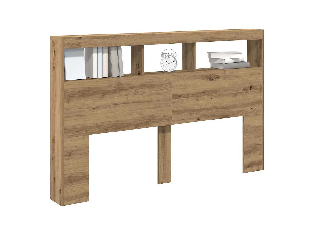 Armoire tête de lit avec LED chêne artisanal 160x17x102 cm