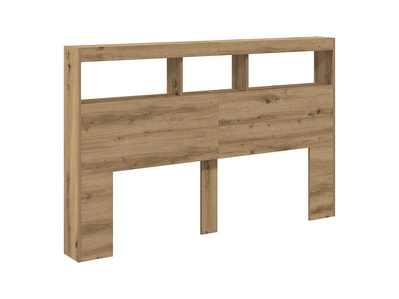 Armoire tête de lit avec LED chêne artisanal 160x17x102 cm