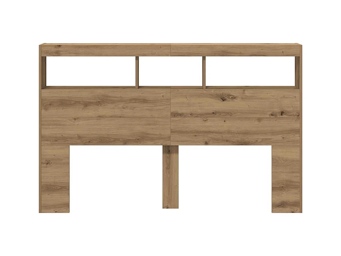 Armoire tête de lit avec LED chêne artisanal 160x17x102 cm