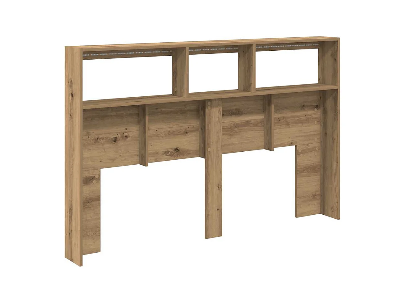 Armoire tête de lit avec LED chêne artisanal 160x17x102 cm