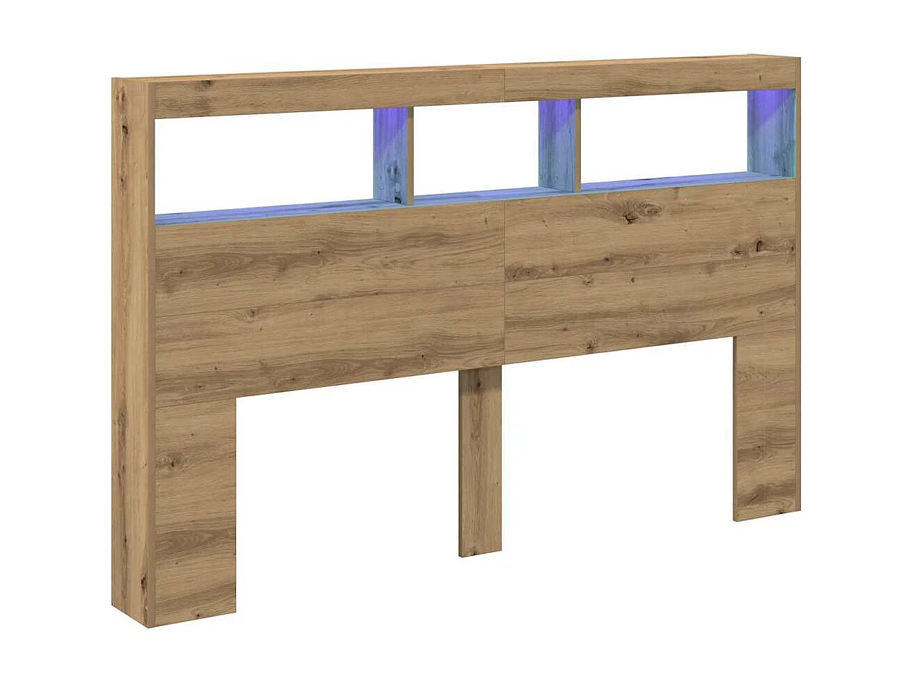 Armoire tête de lit avec LED chêne artisanal 160x17x102 cm