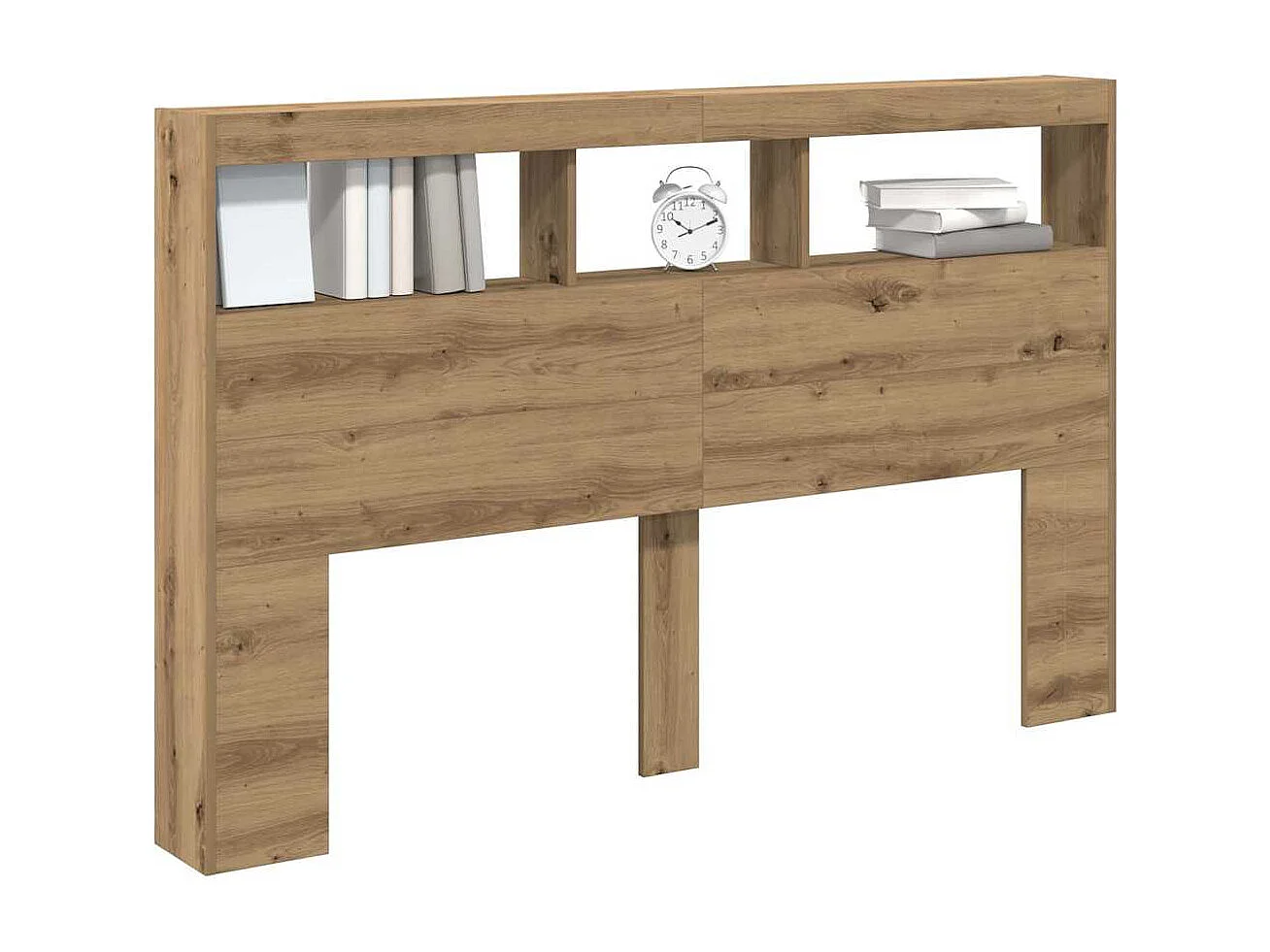 Armoire tête de lit avec LED chêne artisanal 160x17x102 cm