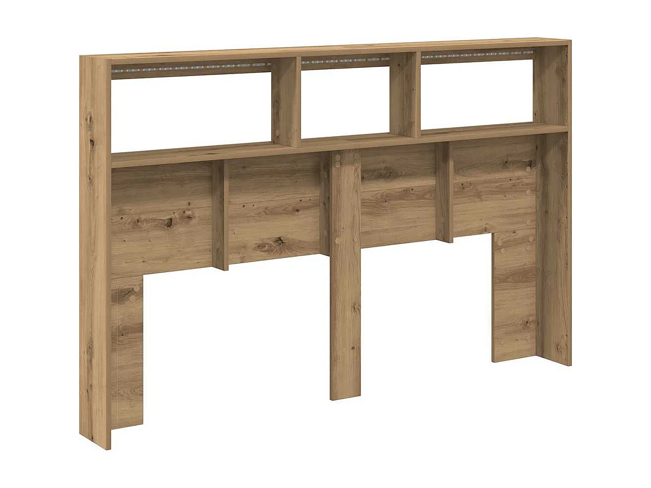 Armoire tête de lit avec LED chêne artisanal 160x17x102 cm