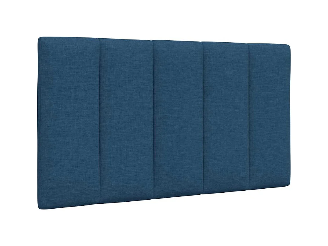 Cabecero de cama acolchado tela azul 90 cm