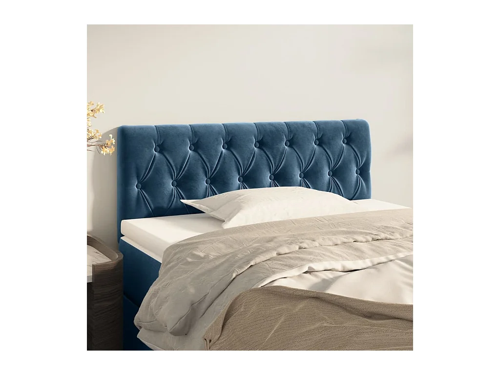 Tête de lit Bleu foncé 90x7x78/88 cm Velours
