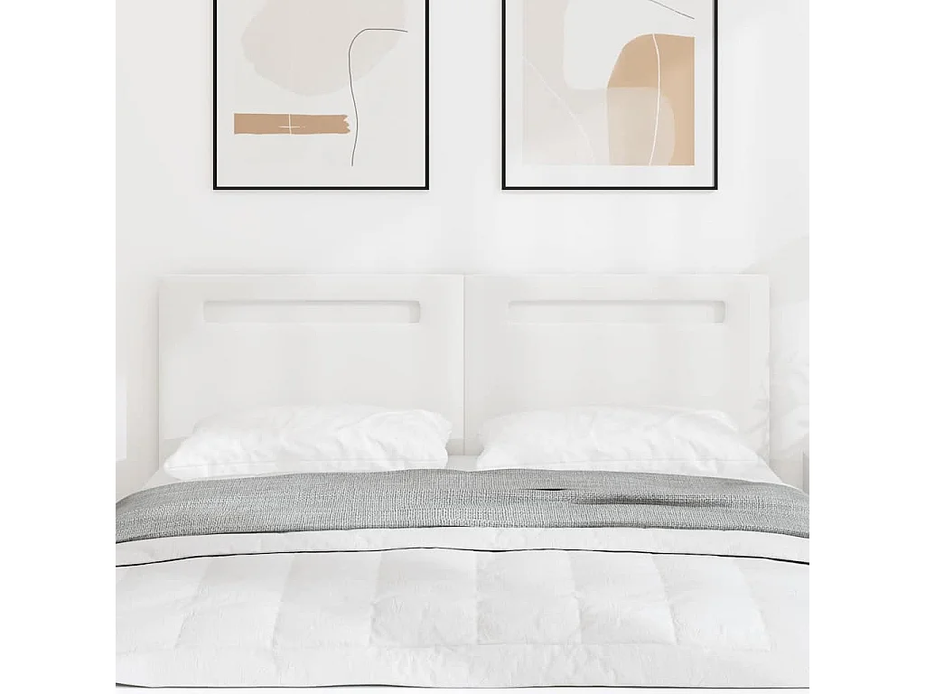 Tête de lit avec des lumières à LED Blanc 160 cm PVC