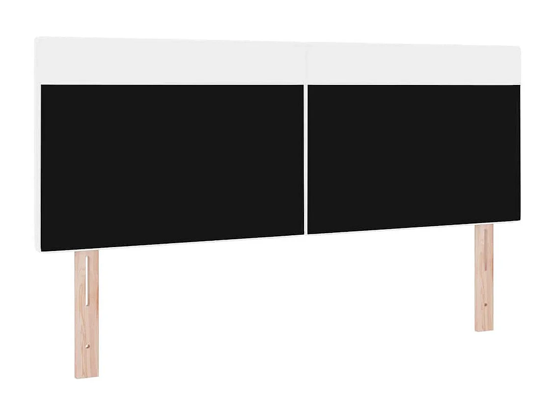 Tête de lit avec des lumières à LED Blanc 160 cm PVC