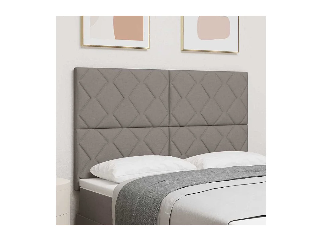 Tête de Lit en Tissu Géométrique Taupe 140 cm tissu