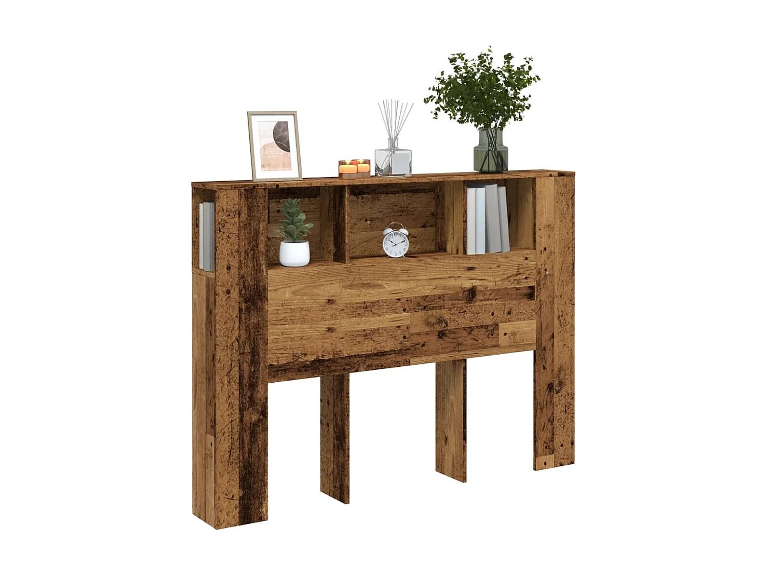 Armoire de tête de lit vieux bois 140x18,5x102,5 cm