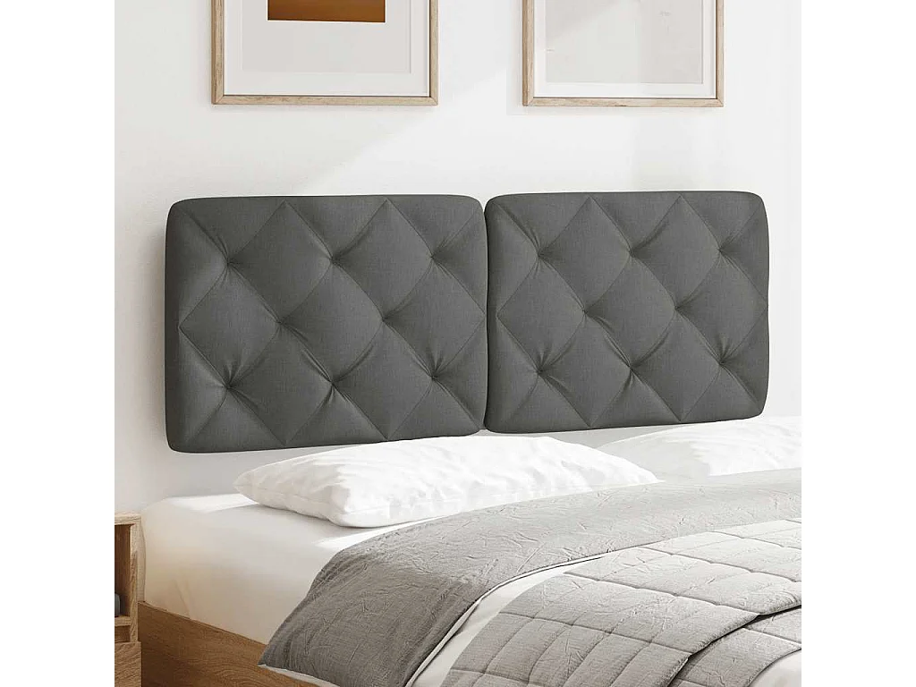 Tête de lit gris foncé 120 cm tissu