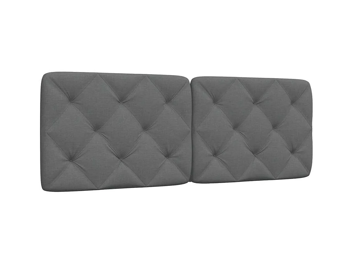 Cabecero de cama acolchado tela gris oscuro 120 cm
