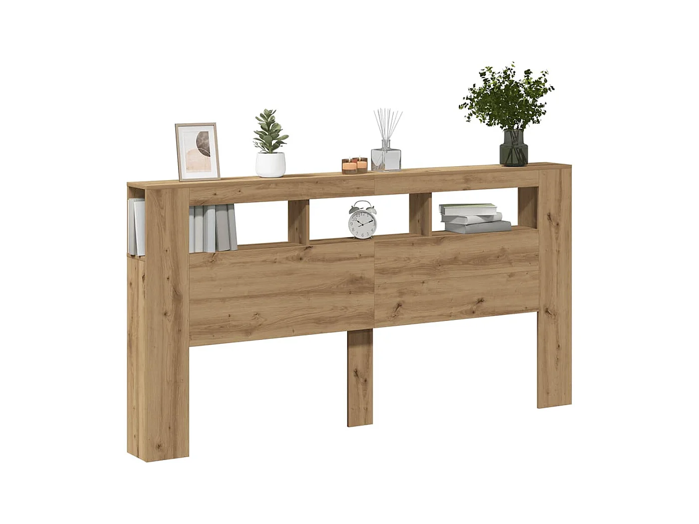 Tête de lit à LED chêne artisanal 200x18,5x103,5 cm