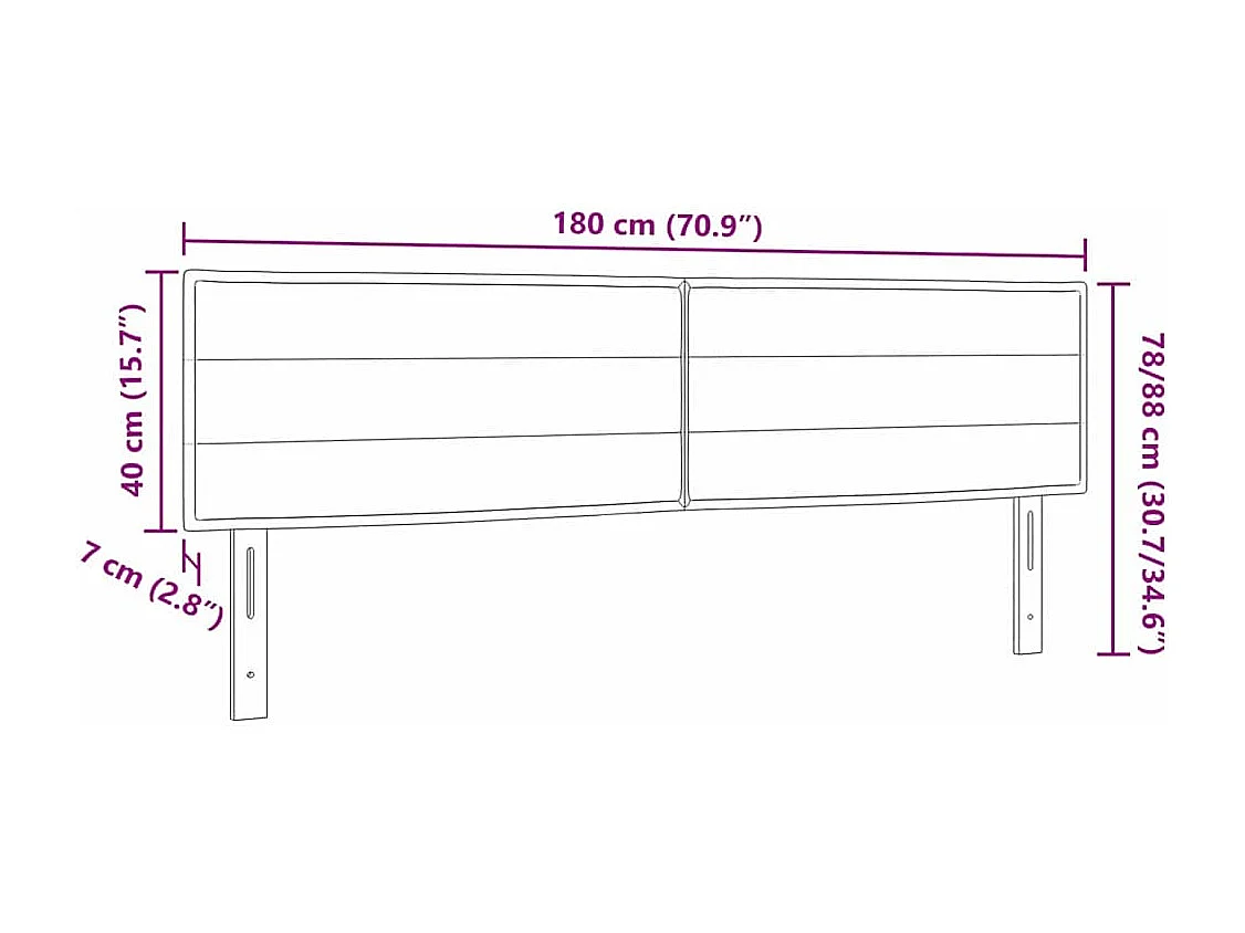 Cabecero LED con luces de tiras LED Marrón oscuro 180 cm tela