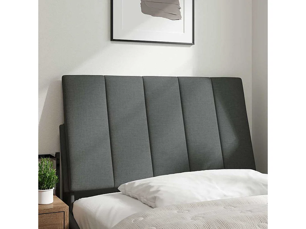 Hoofdbordkussen "Hanko" 90 cm stof donkergrijs