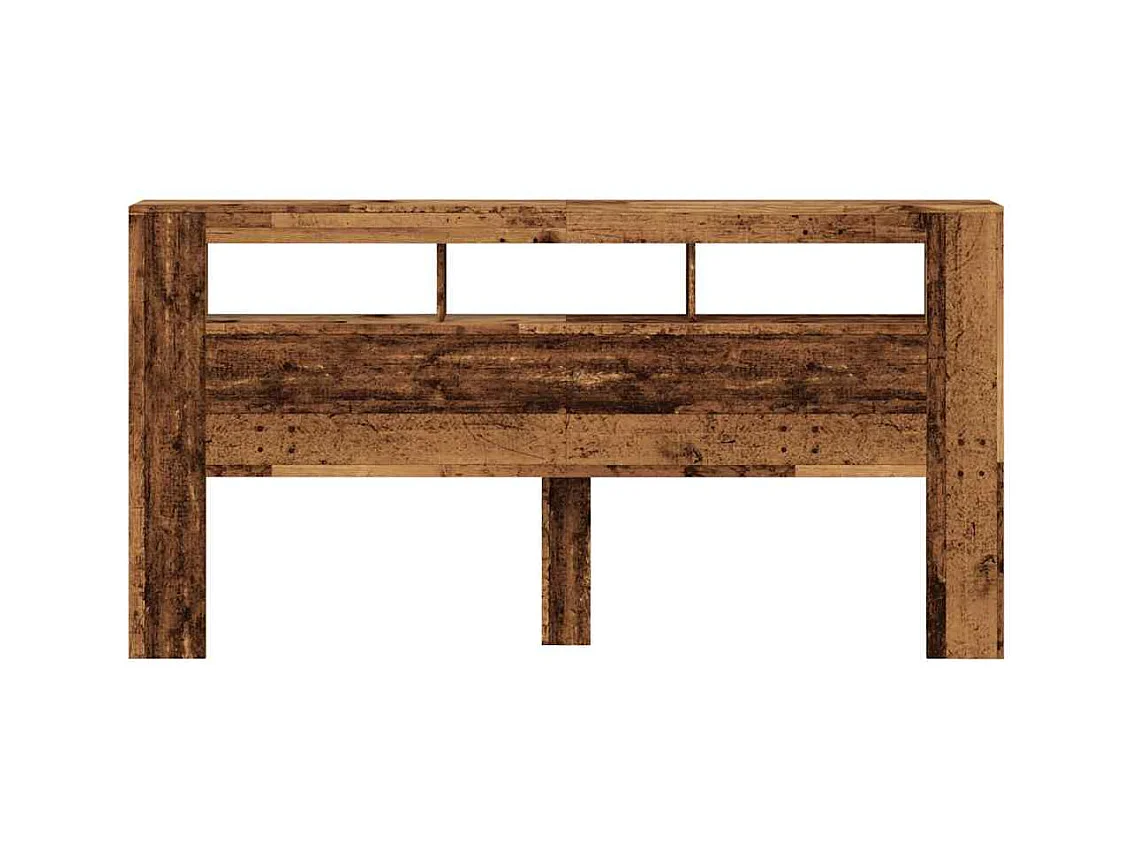 Tête de lit à LED vieux bois 200x18,5x103,5cm bois d'ingénierie